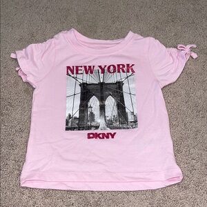 DKNY Pink Short Sleeve Tee with New York Graphic NWOT